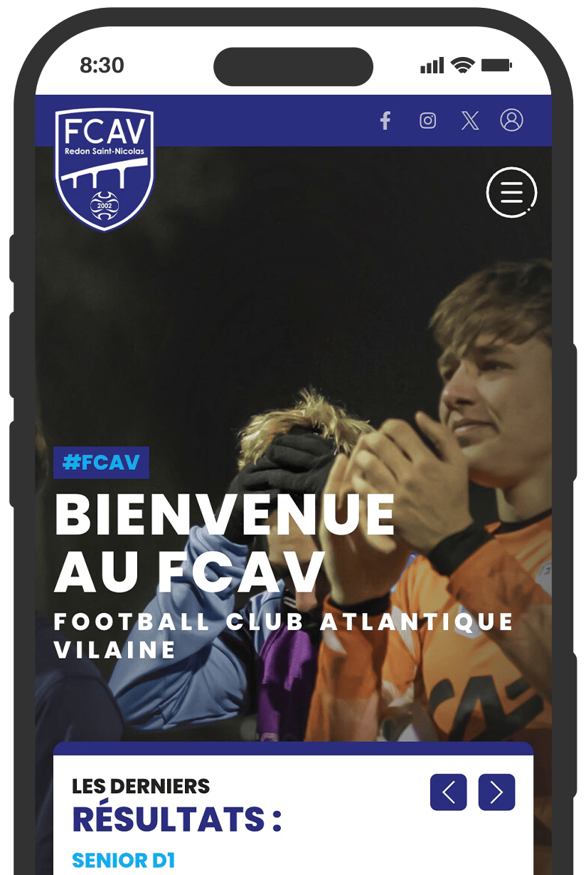 site web internet fcav club football amateur professionnel createur footastic bretagne pays loire loire atlantique copie