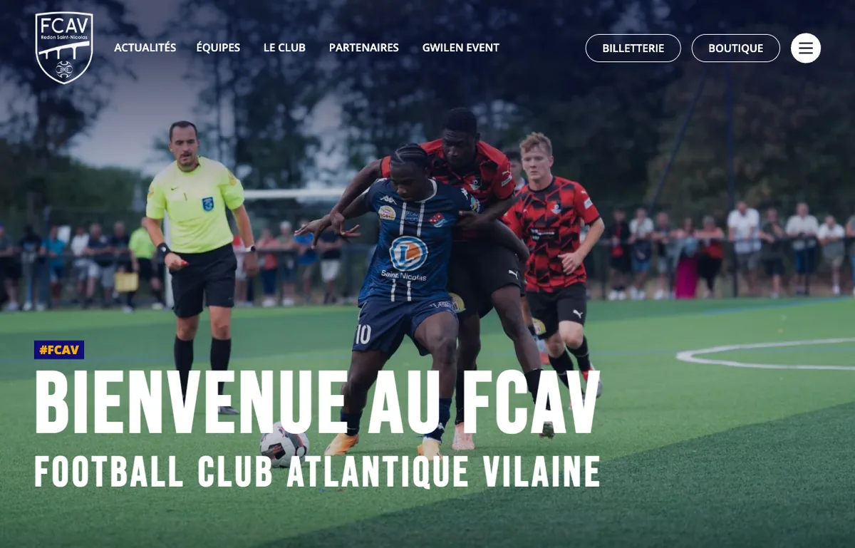 Site de club de football : accueil, actualites, equipes, partenaires