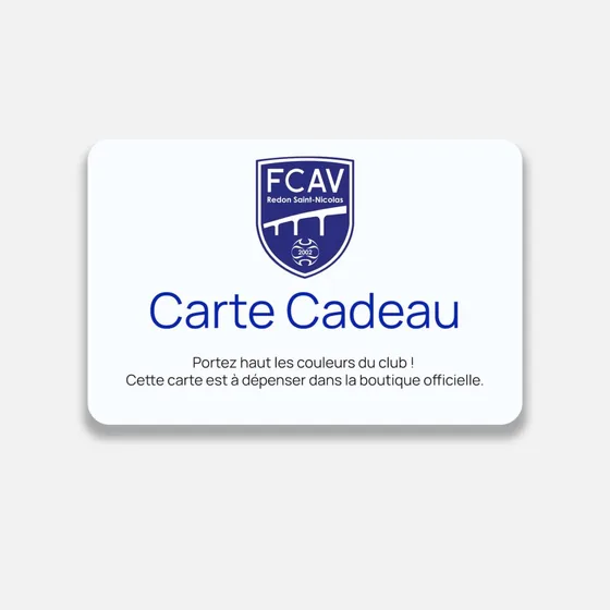 Carte cadeau de la boutique en ligne d un club de football